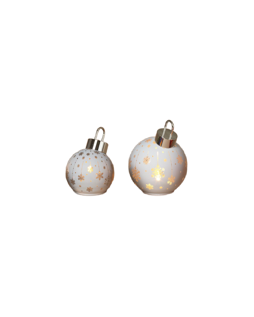 Light Up Laser Etched Glass Tabletop Ornament White