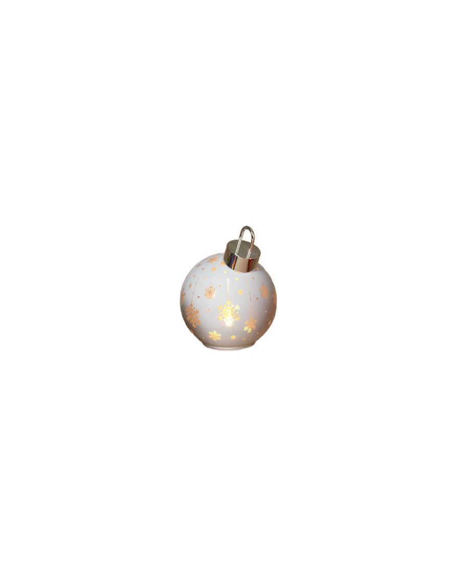 Light Up Laser Etched Glass Tabletop Ornament White
