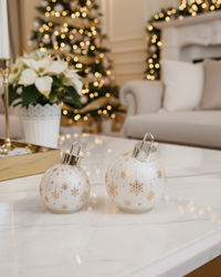 Light Up Laser Etched Glass Tabletop Ornament White