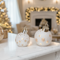 Light Up Laser Etched Glass Tabletop Ornament White
