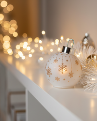 Light Up Laser Etched Glass Tabletop Ornament White