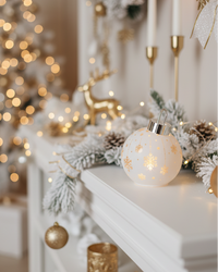 Light Up Laser Etched Glass Tabletop Ornament White