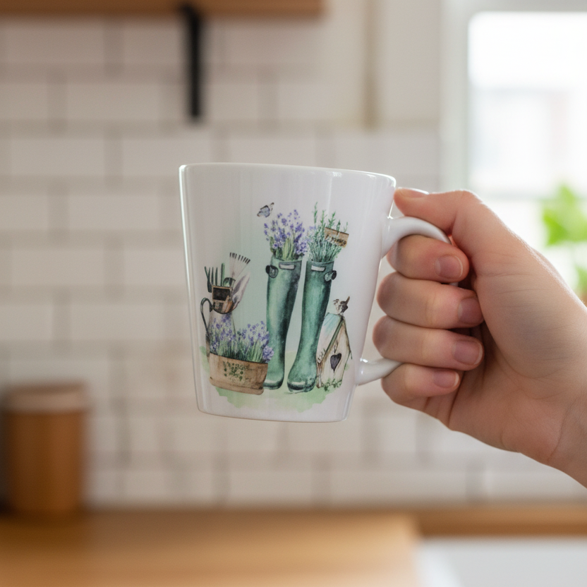Country Garden Coffee Mugs - Garden Boots