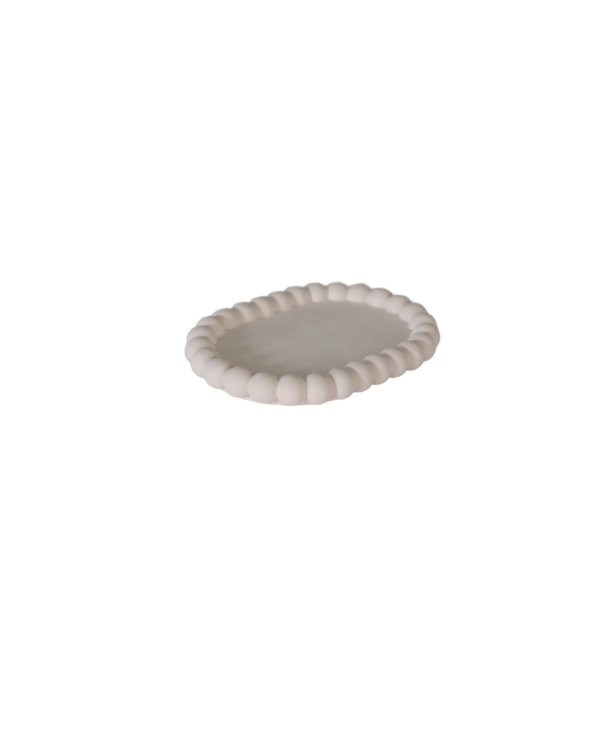 Oval Bubble Trinket Tray Beige