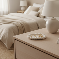 Oval Bubble Trinket Tray Beige