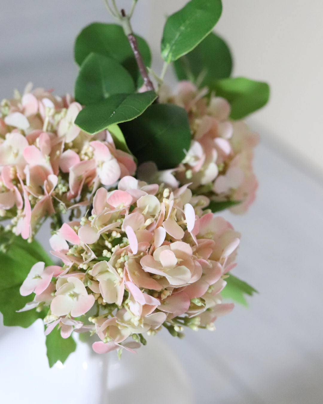 Light Pink Hydrangea Real Touch Bundle 12"