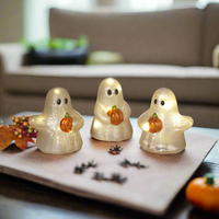 Lighted Hand-Blown Mercury Glass Ghosts