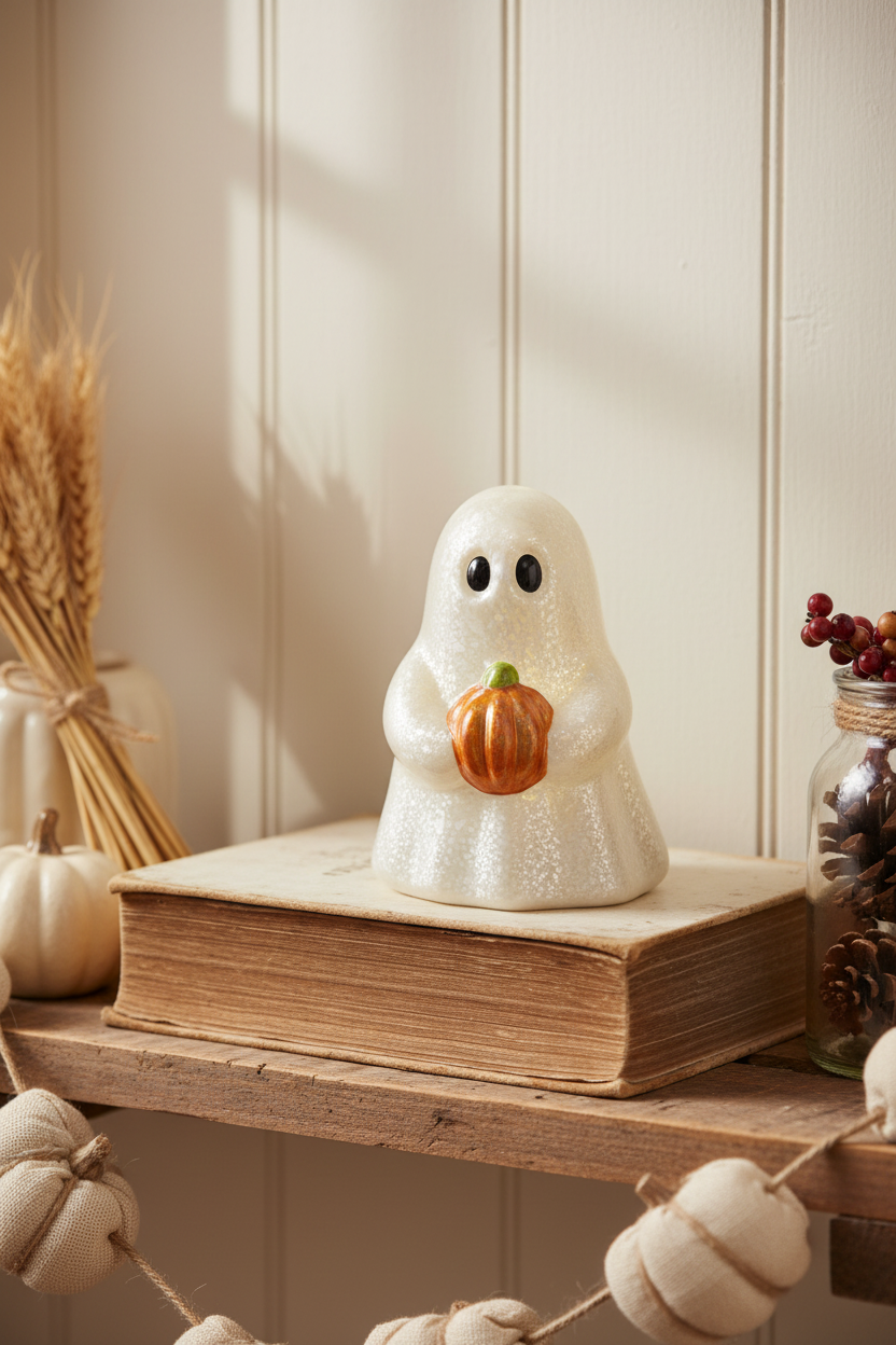 Lighted Hand-Blown Mercury Glass Ghosts