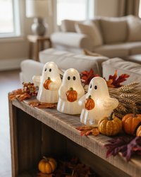 Lighted Hand-Blown Mercury Glass Ghosts