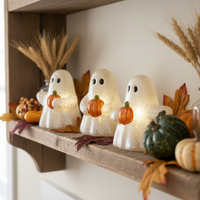 Lighted Hand-Blown Mercury Glass Ghosts