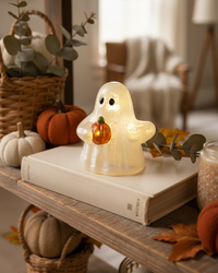 Lighted Hand-Blown Mercury Glass Ghosts