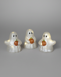 Lighted Hand-Blown Mercury Glass Ghosts