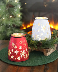 Lighted Glass Snowflake Design Lantern