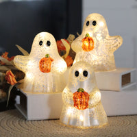 Lighted Hand-Blown Mercury Glass Ghosts