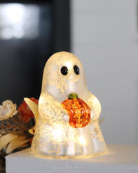 Lighted Hand-Blown Mercury Glass Ghosts
