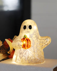 Lighted Hand-Blown Mercury Glass Ghosts