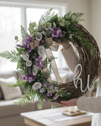 Hi Lilac and Lavender Fern Wreath