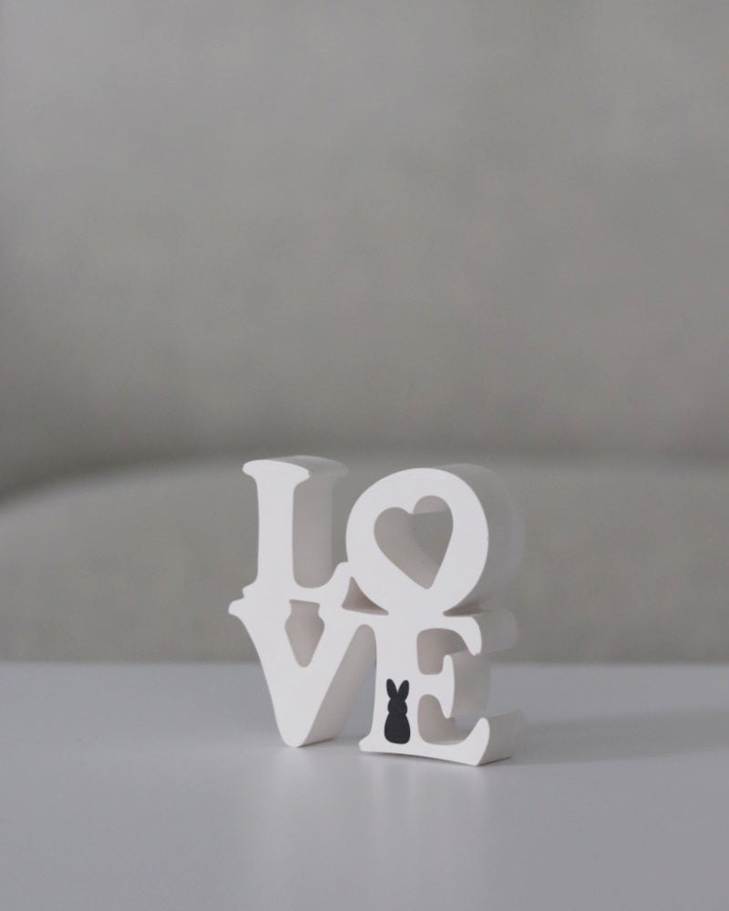 Love Cutout Sitter With Bunny