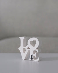 Love Cutout Sitter With Bunny