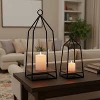 Black Iron Frame Open Lantern