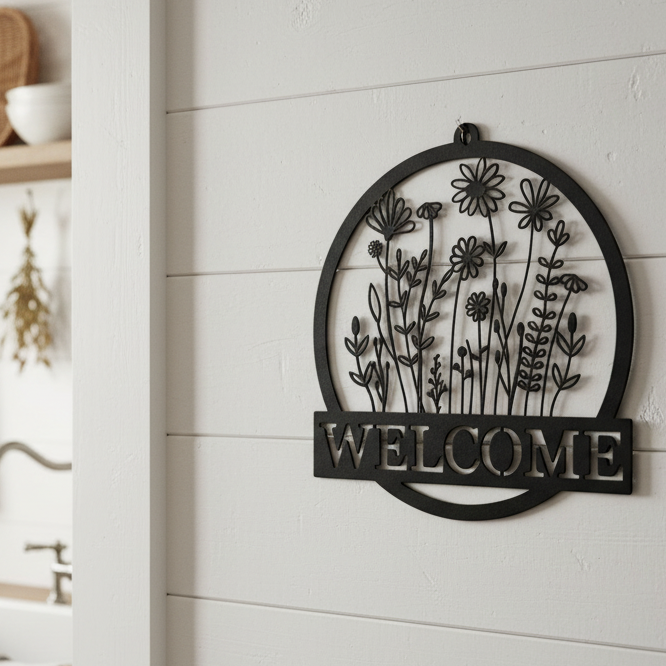 Welcome Wildflower Wall Hanger
