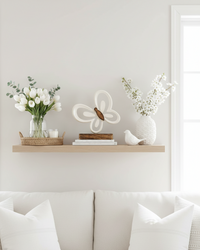 Beige Metal Butterfly on Stand