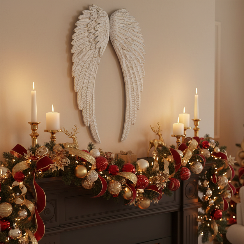 Metal Angel Wings 27"