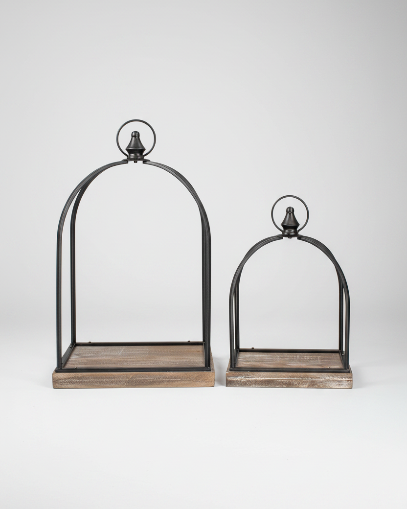 Metal and Wood Open Lantern With Final