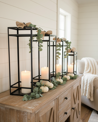 Rectangular Iron Black Open Lantern