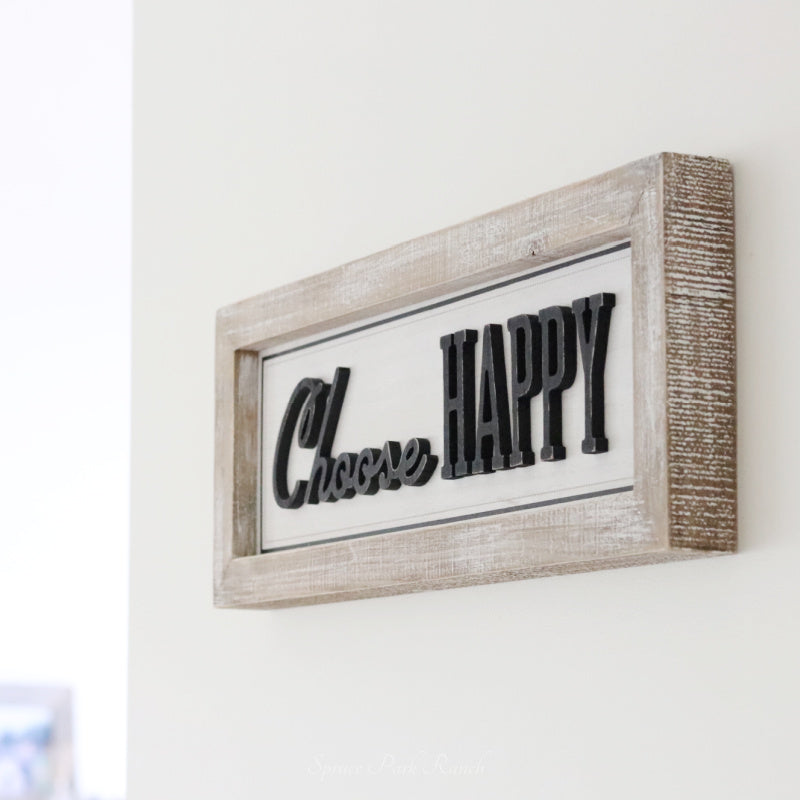 Reversible Magic and Happy Wood Sign