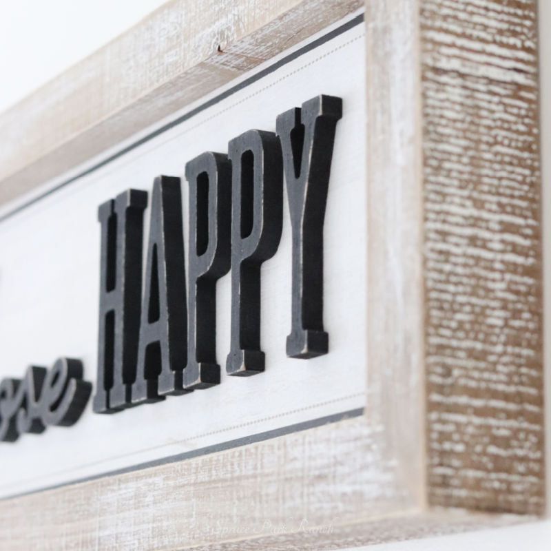 Reversible Magic and Happy Wood Sign