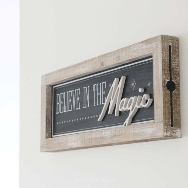 Reversible Magic and Happy Wood Sign
