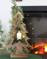 Mango Wood Pine Tree on Base