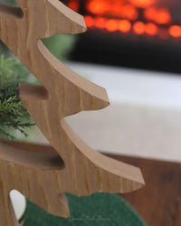 Mango Wood Pine Tree on Base