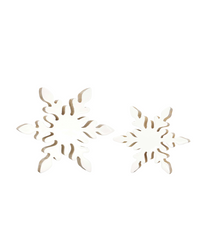 White Enamel Mango Wood Snowflake