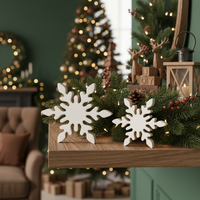 White Enamel Mango Wood Snowflake