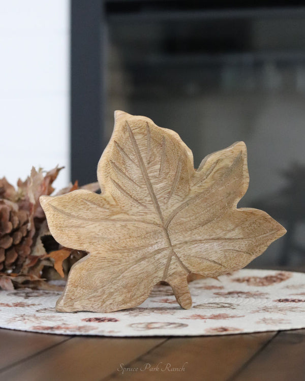 Wooden Maple Leaf Block
