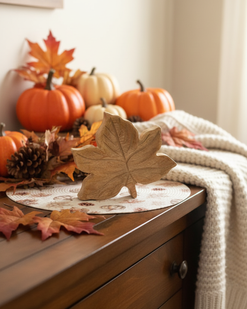 Wooden Maple Leaf Block