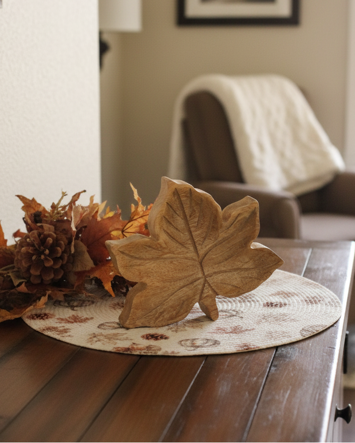 Wooden Maple Leaf Block