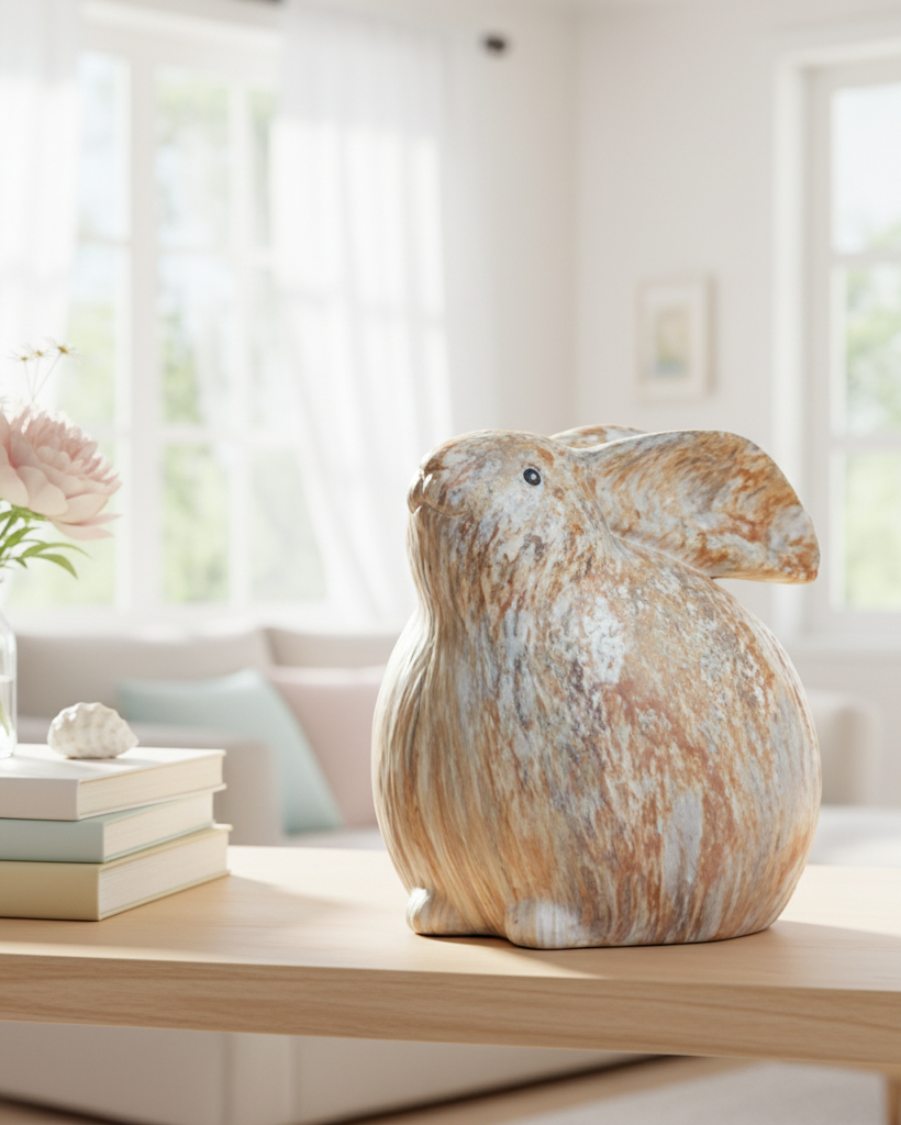 Marbled Patterned Resin Rabbit