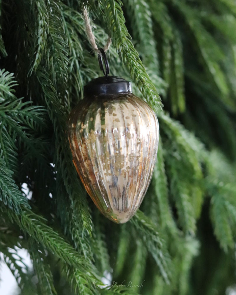 Mercury Glass Acorn Ornament Gold
