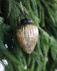 Mercury Glass Acorn Ornament Gold