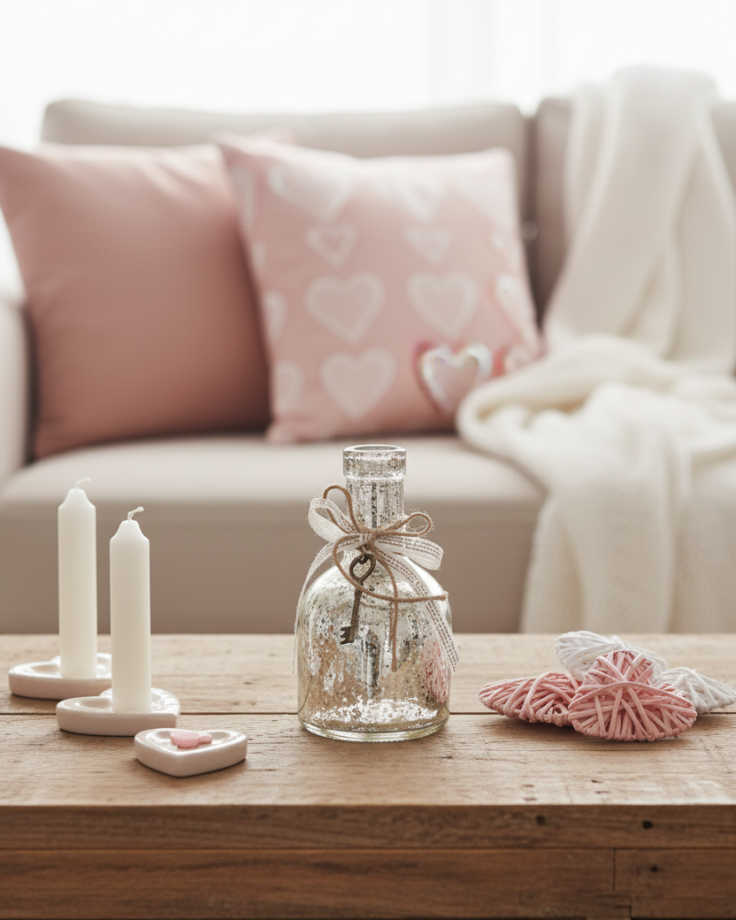 Mercury Glass Bottle With Key