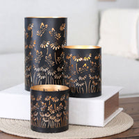 Decorative Iron Floral Cutout Candle Holder