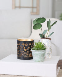 Decorative Iron Floral Cutout Candle Holder