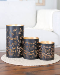 Decorative Iron Floral Cutout Candle Holder