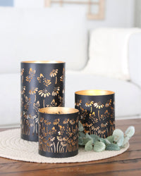 Decorative Iron Floral Cutout Candle Holder