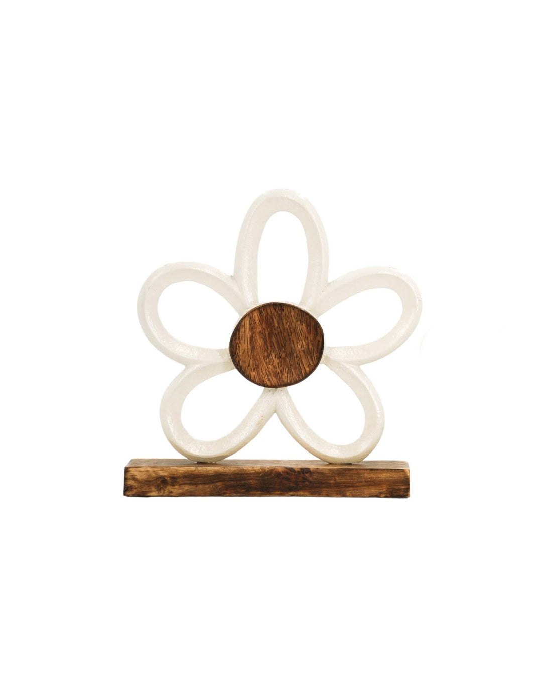Cream Metal Daisy on Stand