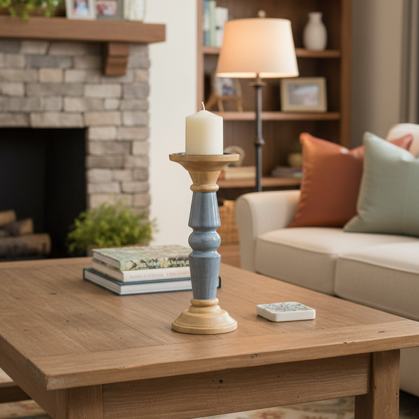 Midnight Shimmer Mango Wood Candle Holder