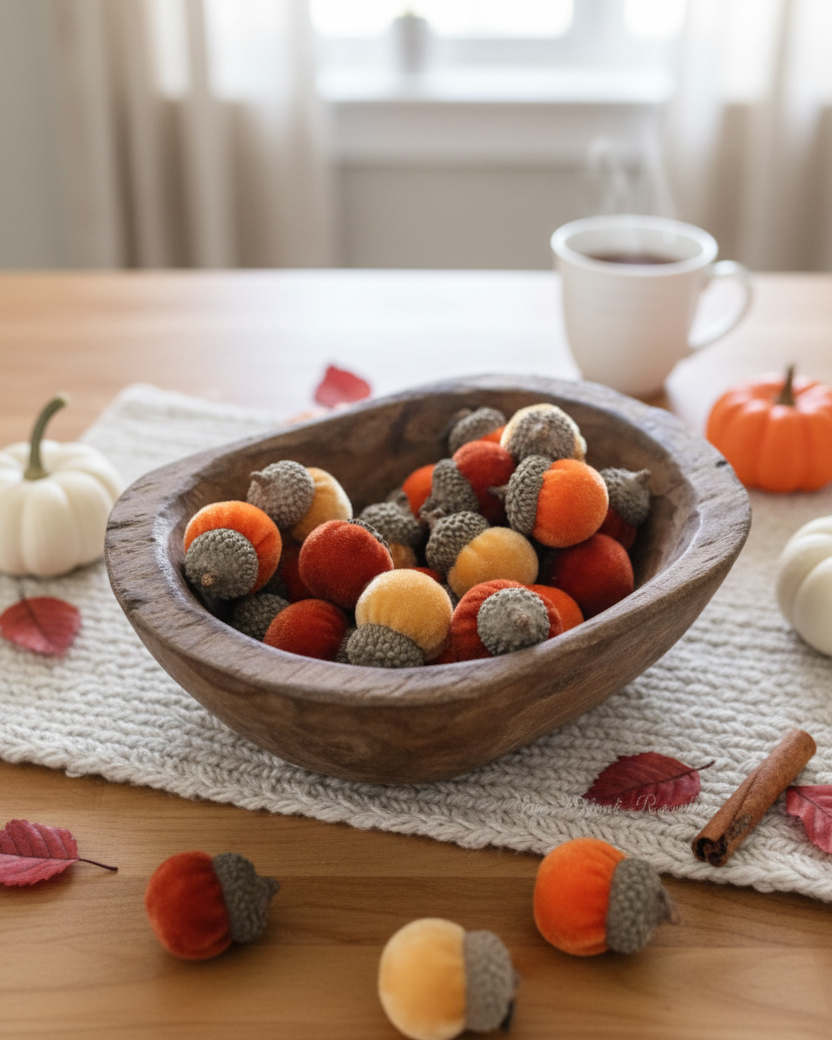 Box of Assorted Mini Velvet Acorns